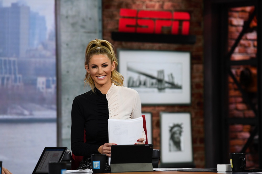 Laura Rutledge on the set of Get Up!